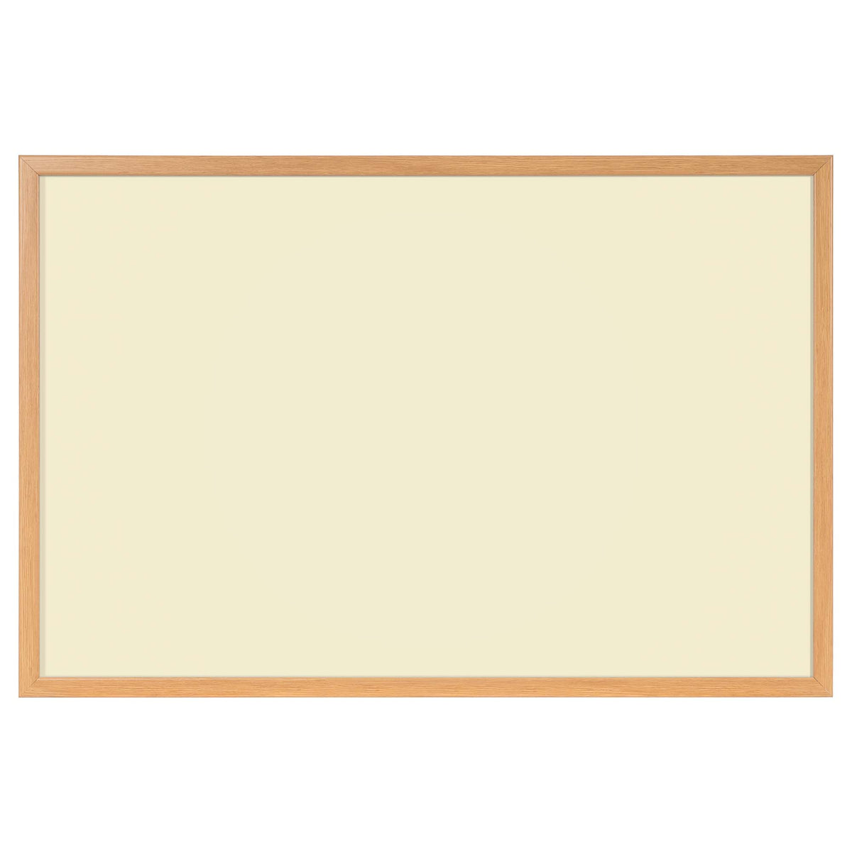 Gult whiteboard med MDF-ramme i egetræslook, 120 x 90 cm