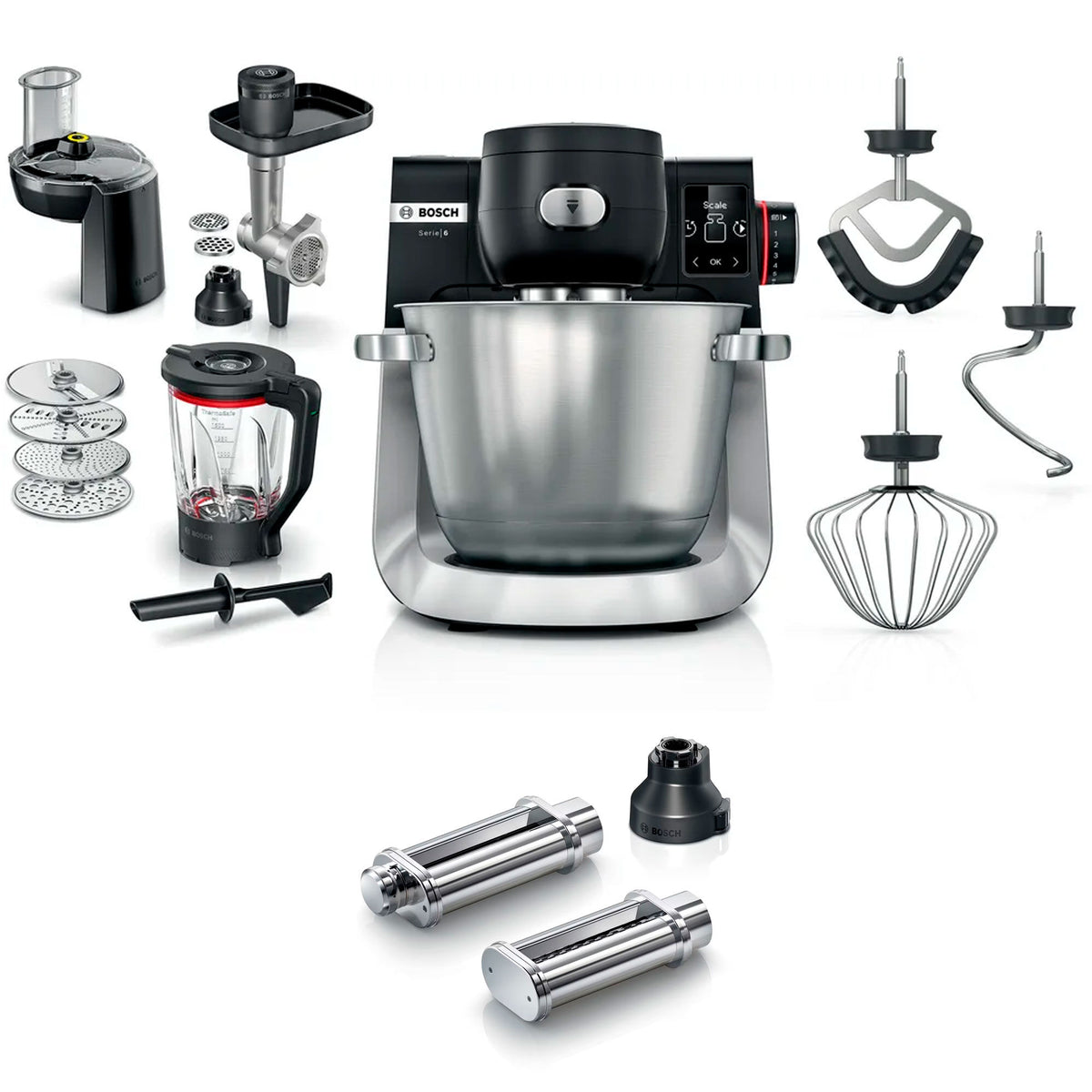 Bosch Serie 6 MUMS6ZS34 køkkenmaskine med PastaPassion-tilbehør MUZS6PP