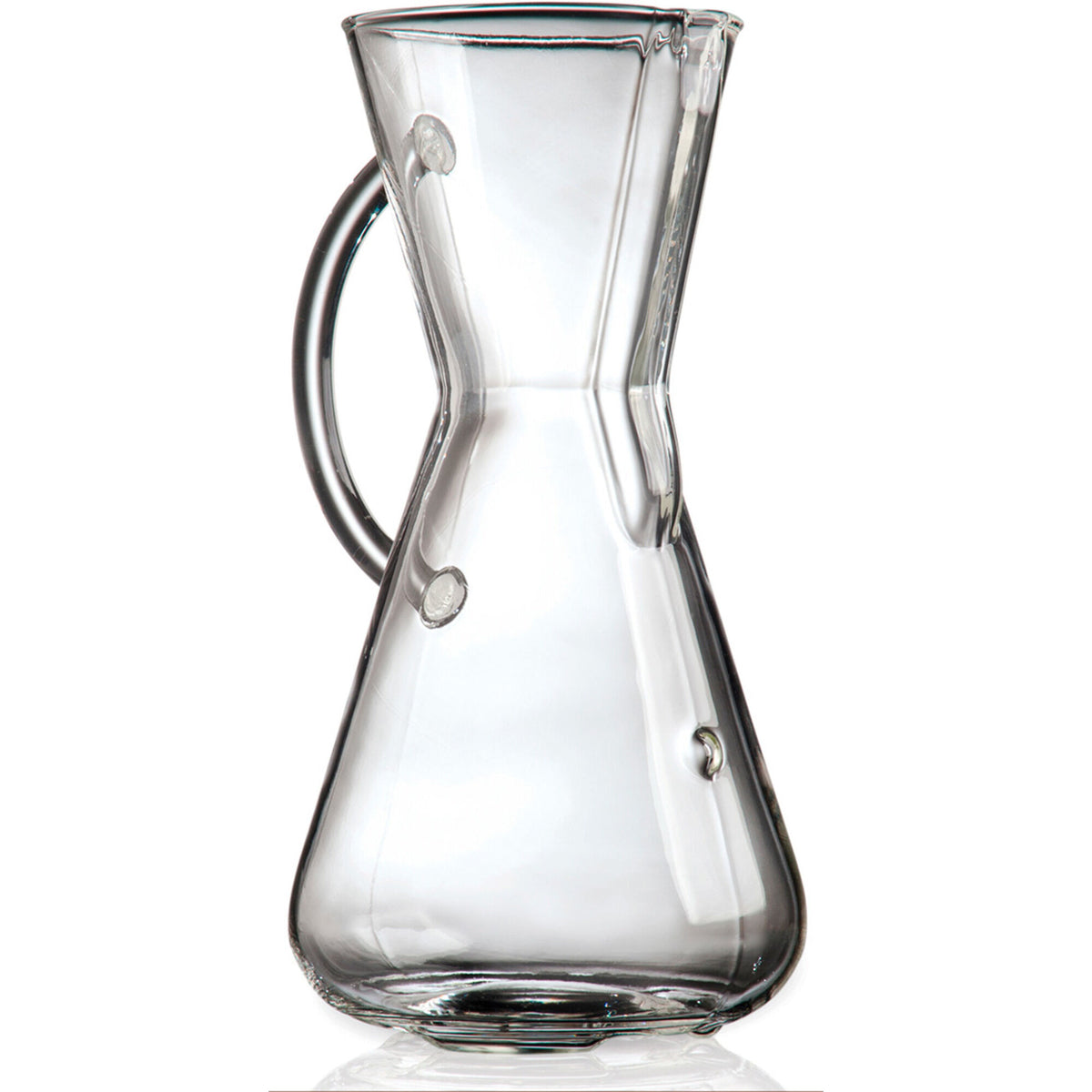 Chemex kaffebrygger i glas med glashåndtag til tre kopper kaffe
