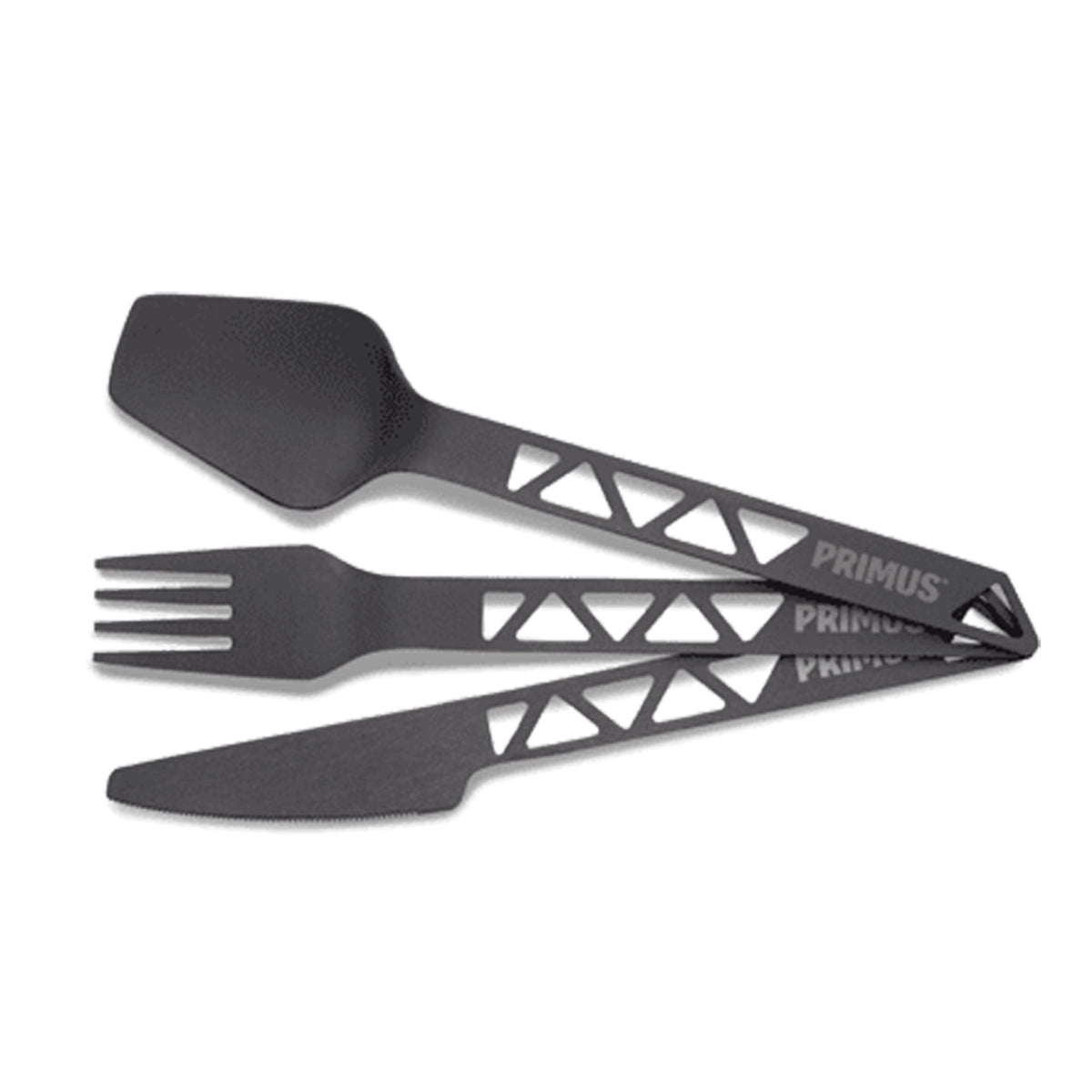 Primus TrailCutlery bestiksæt i aluminium med kniv, gaffel og ske