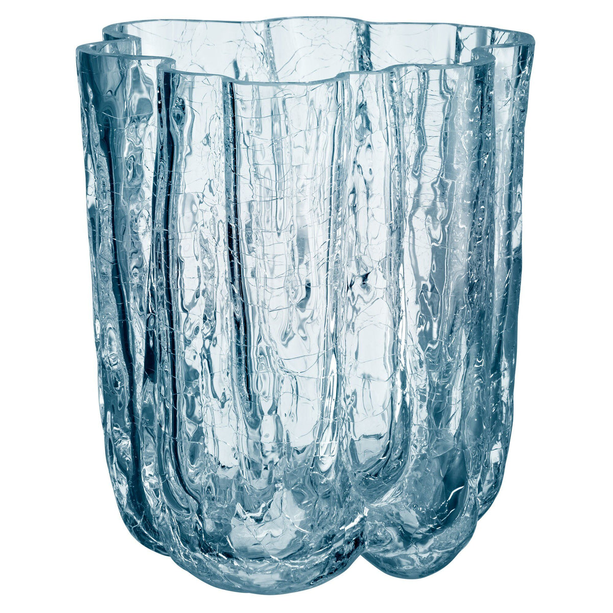 Kosta Boda Crackle vase i glas med krakeleret overflade, 12,1 cm