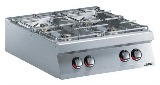 Zanussi gaskogebord Z9GCGH4S00 med fire gasbrændere, én på 10 kW og tre på 6 kW