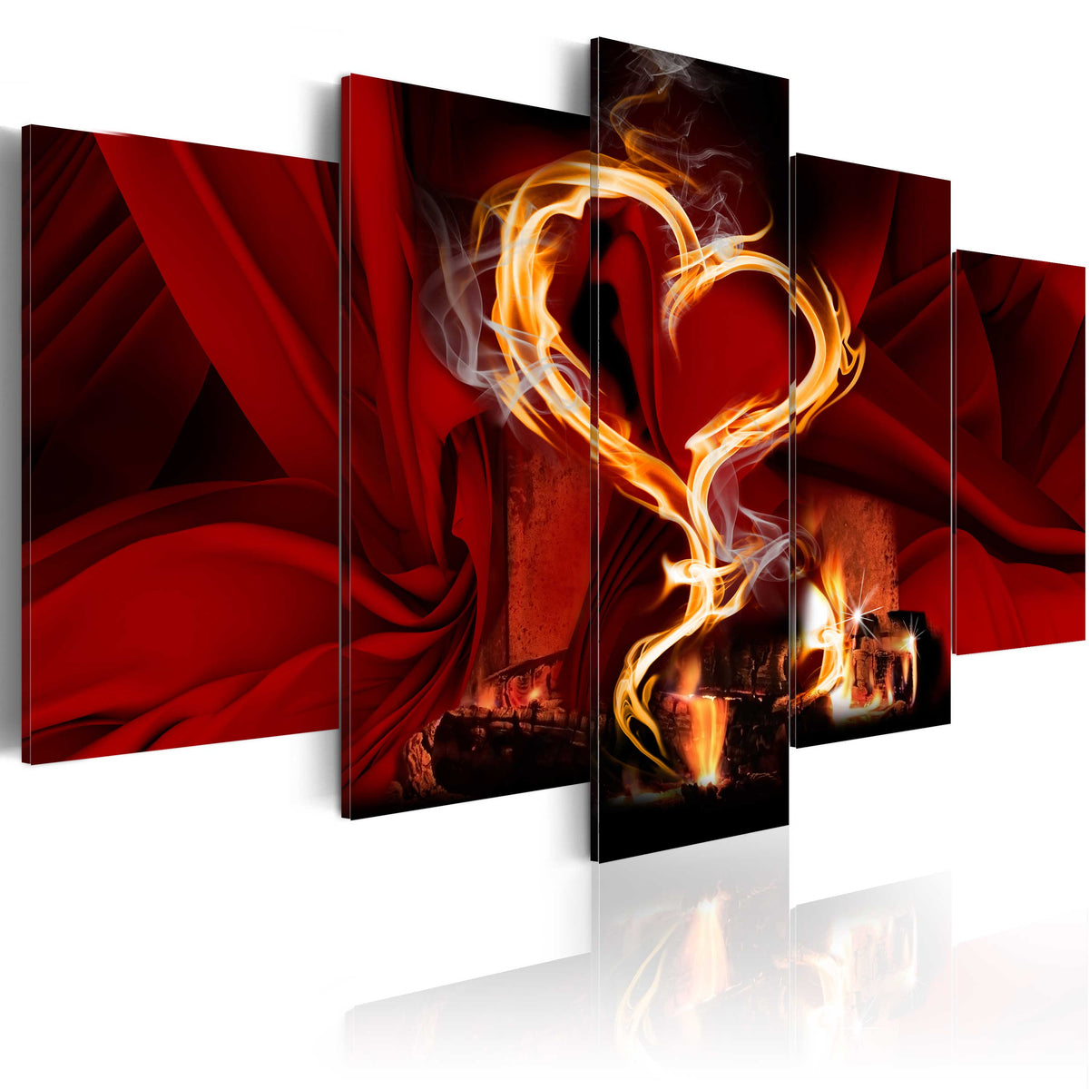 Se ARTGEIST Flames of love - Abstrakt billede med hjerte af ild trykt på lærred - Flere størrelser 100x50 ❤ Kæmpe udvalg i Artgeist - Køb online på udsalg og tilbud lige nu ❤ Meget billig fragt og hurtig levering: 1 - 2 hverdage - Varenummer: Boboonline-56853-15195 og barcode / Ean: 5903143928932 på lager - Udsalg på Interiør,Billeder og andet til væggen,Billeder,Billeder - Abstrakt Spar op til 51% - Over 785 kendte brands på udsalg