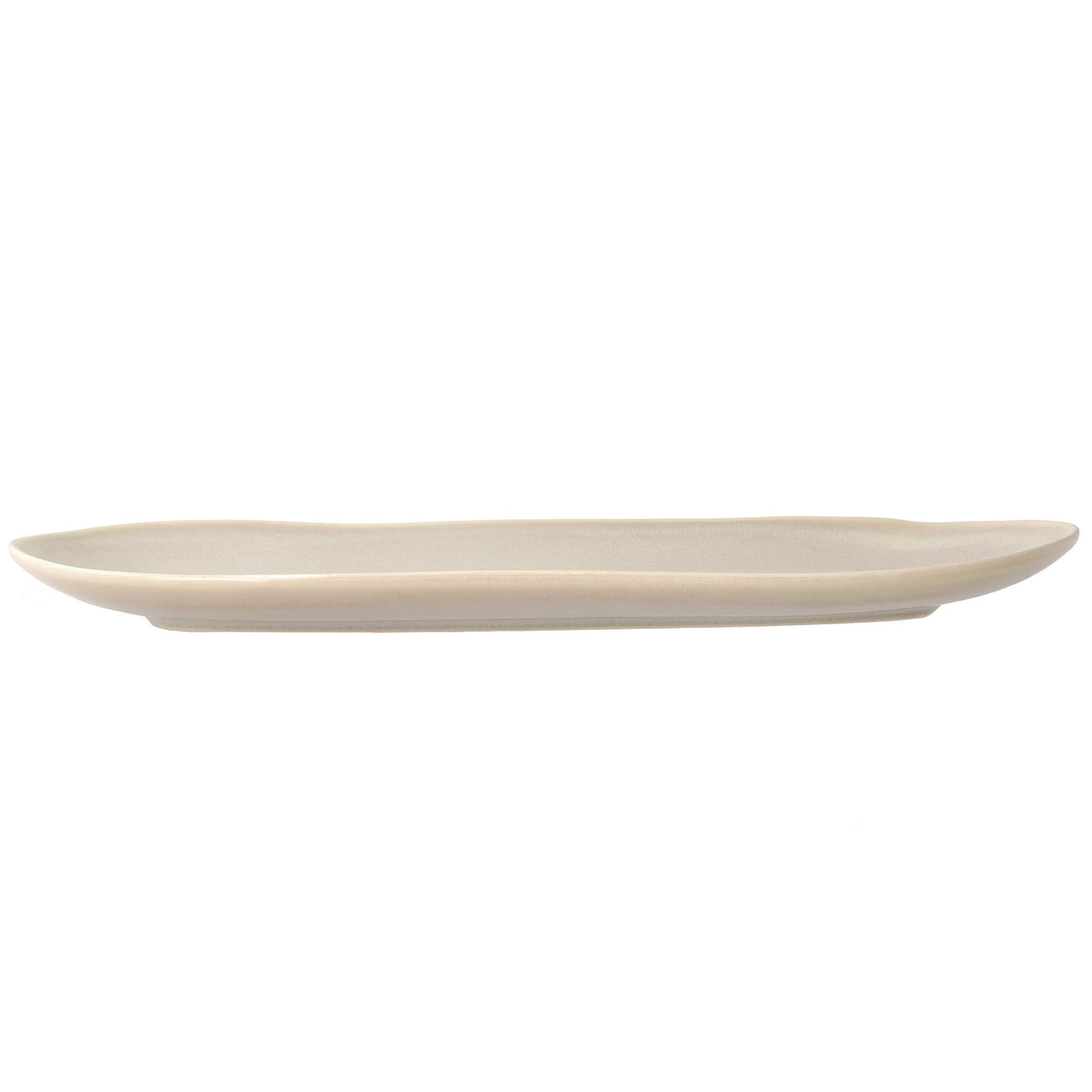 Villa Collection Shoku serveringsfad i soft beige med organisk form, 34 x 18 cm