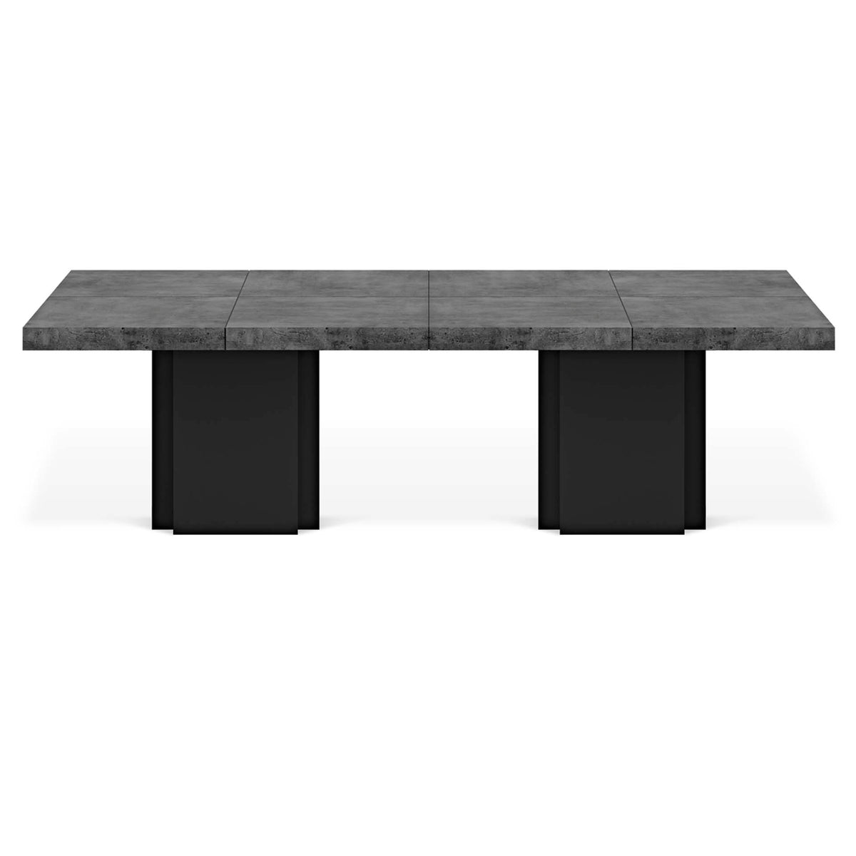 Temahome Dusk stort spisebord i betonlook og sort, 302 x 150 cm