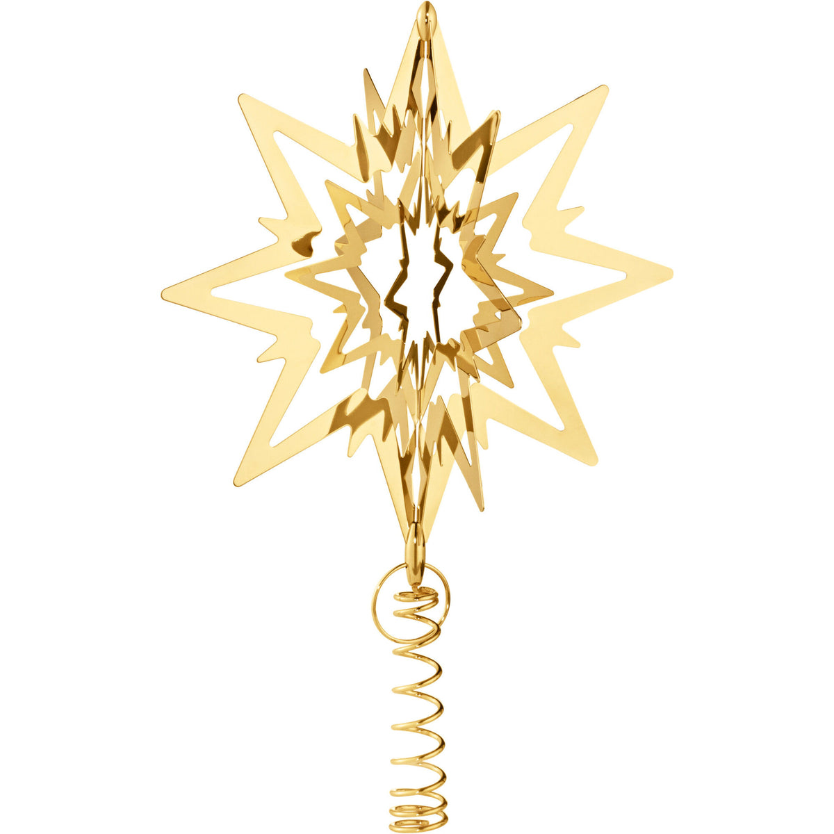 Georg Jensen juletræsstjerne i guld, størrelse mellem, til toppen af juletræet