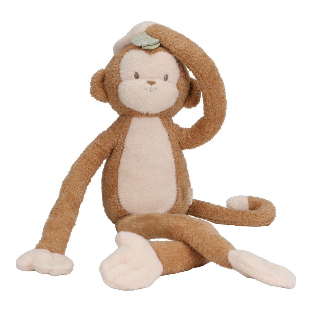 Ekstra stor slasket abe-bamse med lange bløde arme og ben fra Little Dutch