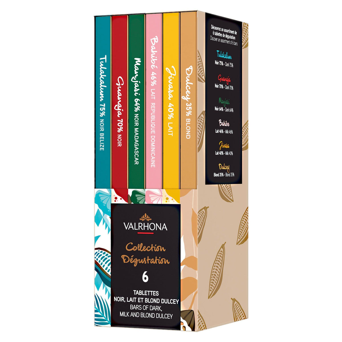 Valrhona Tasting Collection med seks chokoladebarer à 70 g