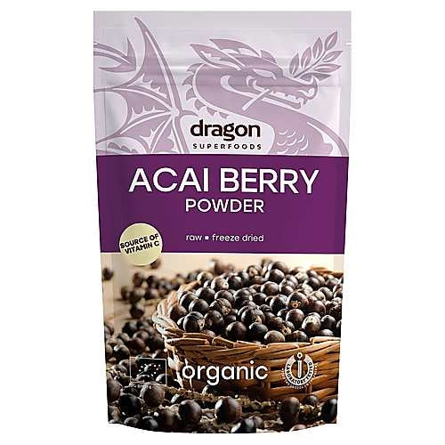 Pakning med økologisk acai pulver, 75 gram, fra Dragon Superfoods