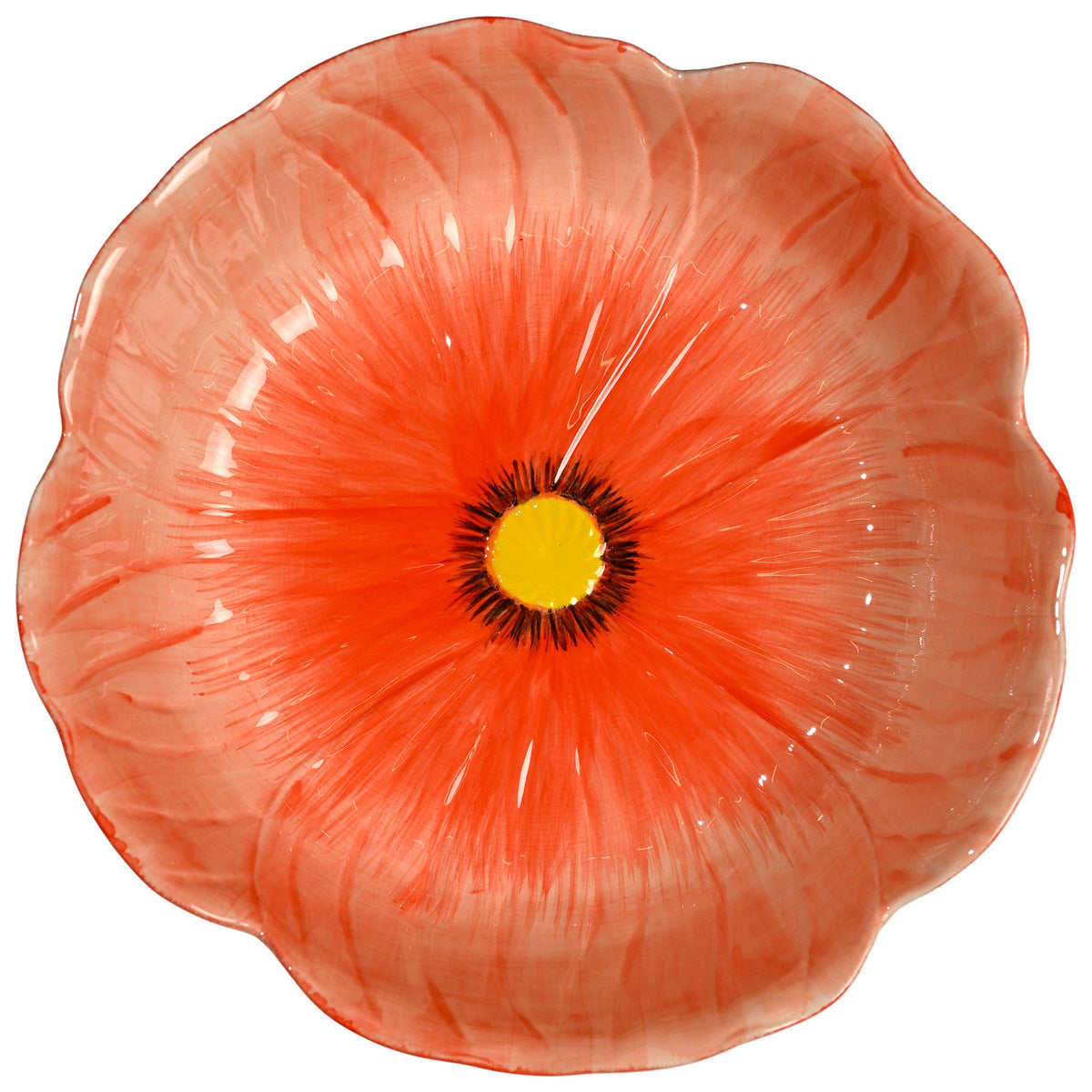Byon Poppy L serveringsskål Ø30 cm i rød med bølgende kanter