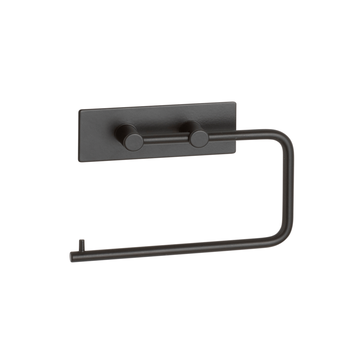 Selvklæbende toiletrulleholder i matsort metal fra Naga, 15,5 x 10,5 cm