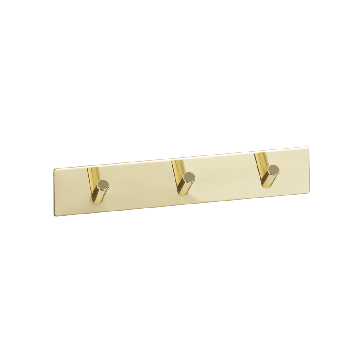 Selvklæbende knagerække i messing- og guld look fra Naga med tre kroge, 20 x 4 cm