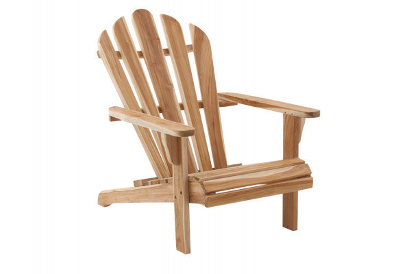Adirondackstol i classic teak med bredt armlæn