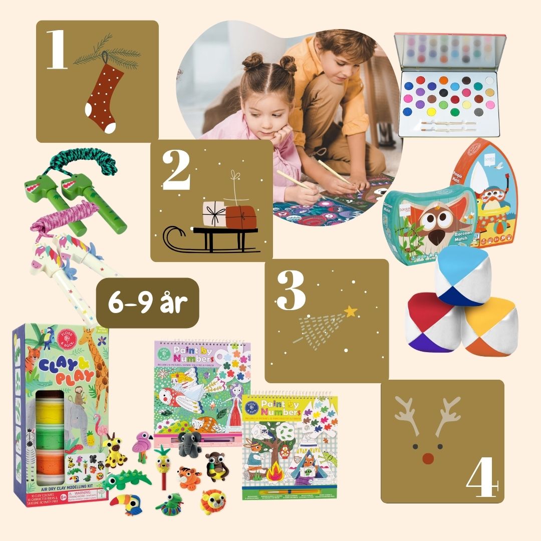 Adventskalender til barn på 6 til 9 år, pigeudgave, fra Nordic Simply