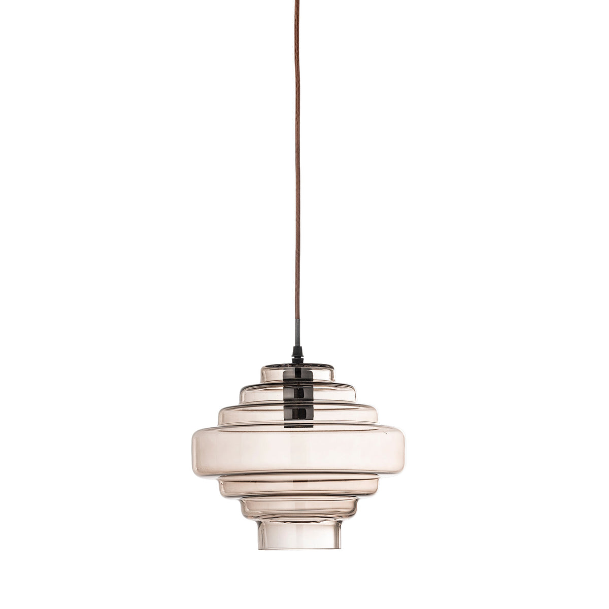 Brun Ilua pendel i gennemsigtigt glas med lagdelt, stablet form fra Creative Collection