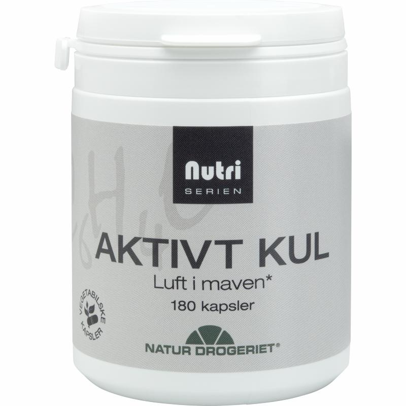 Pakke med Natur-Drogeriet Aktivt Kul, 180 kapsler