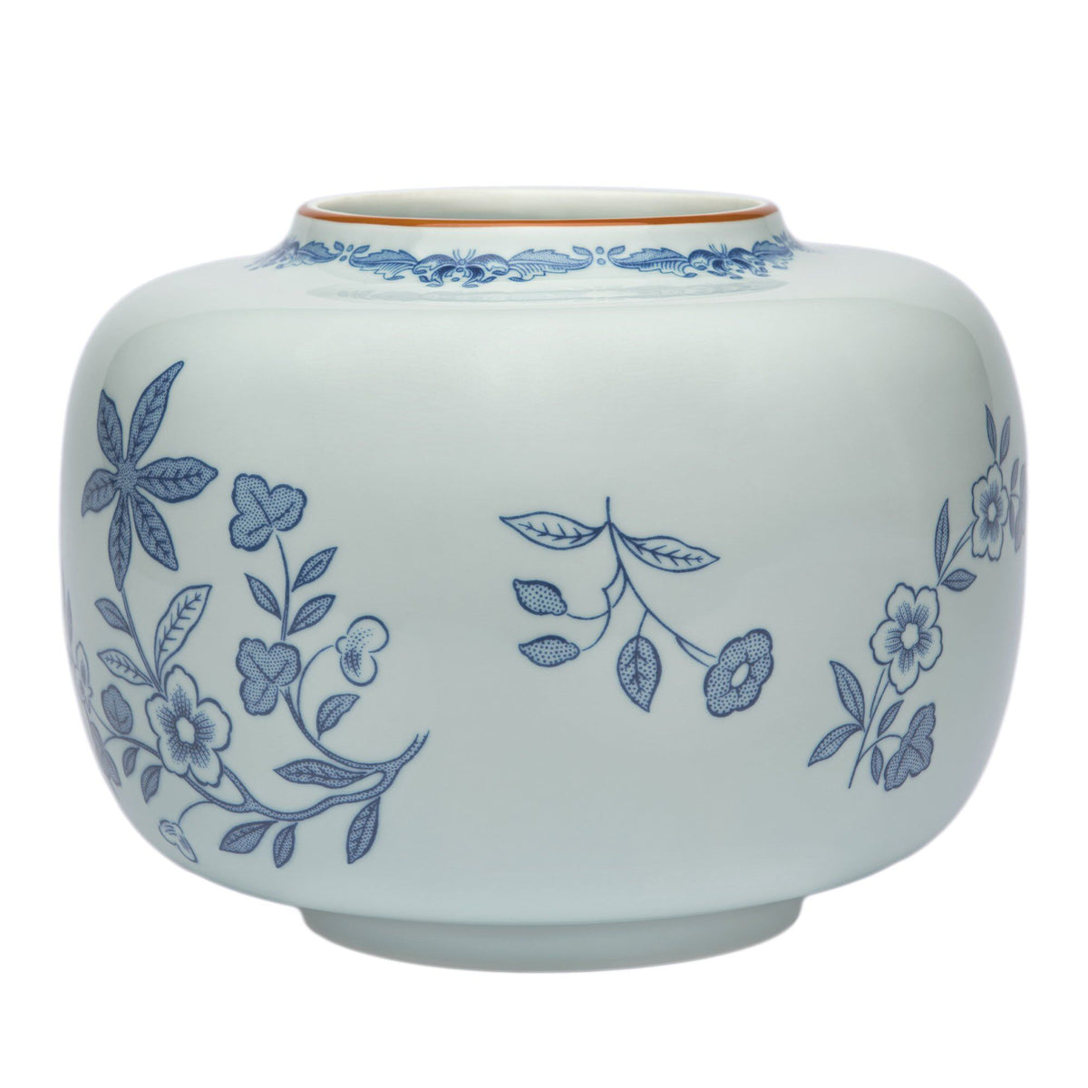 Ostindia vase i feldspatporcelæn, 22 x 17 cm, fra Rörstrand