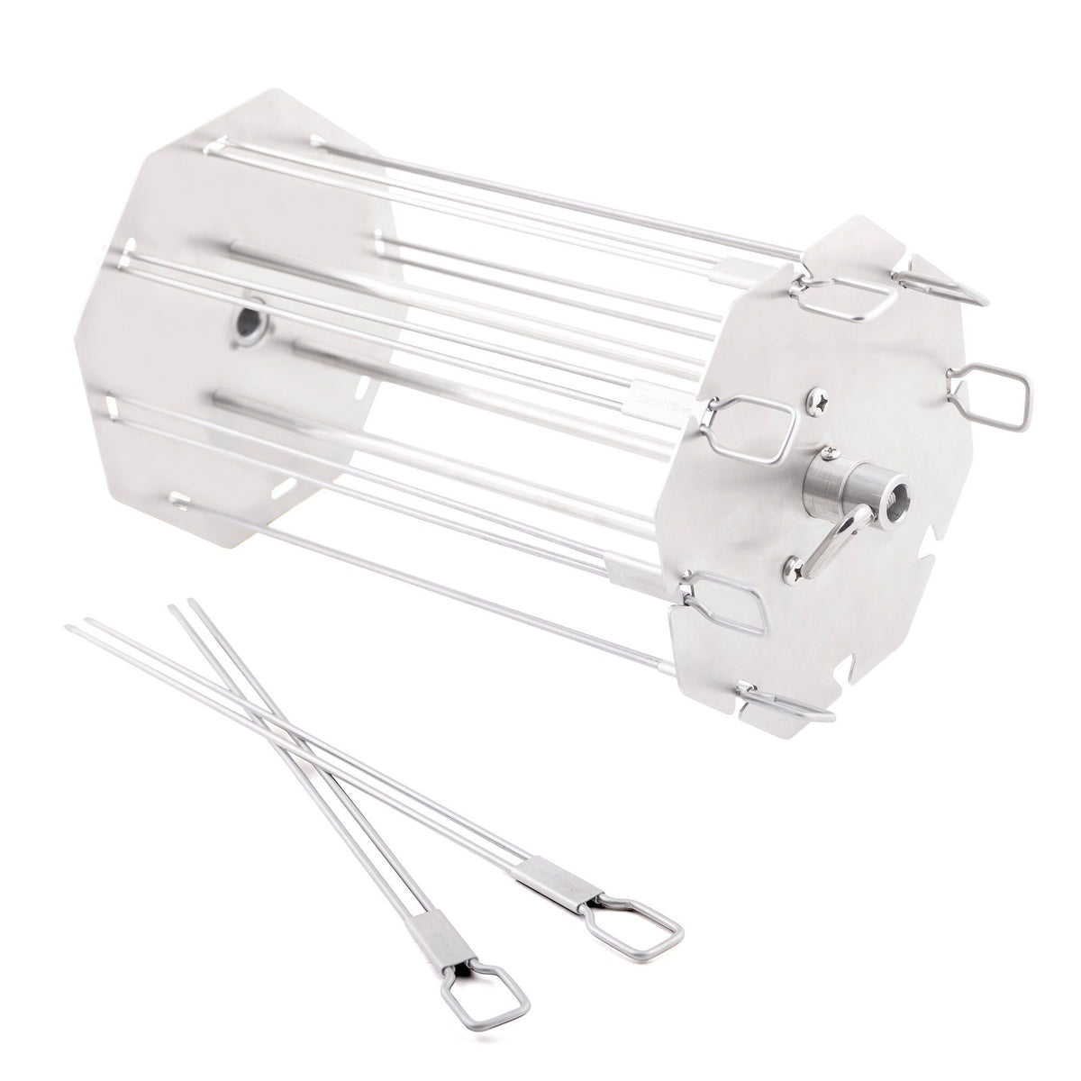 Broil King grillspydsholder i rustfrit stål med otte spyd til rotisseri