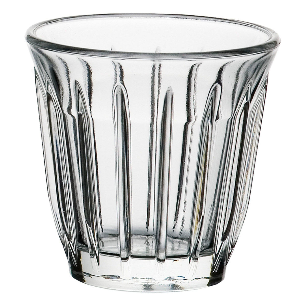Seks La Rochère Zink espressoglas på 10 cl med riflet design