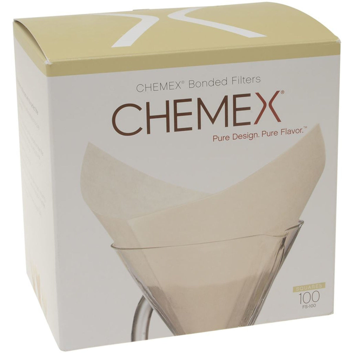 Pakke med 100 Chemex FS-100 kaffefiltre til Chemex 10 kops