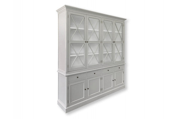 Se Alrø Vitrineskab - 210x200x44 cm Lysgrå/Hvid ❤ Lav fragtpris og hurtig levering - Varenummer: Havemøbelland-DK3817v999 - Udsalg på INDEMØBLER - Vitrineskabe Spar helt op til 79% - Over 739 kendte brands på udsalg