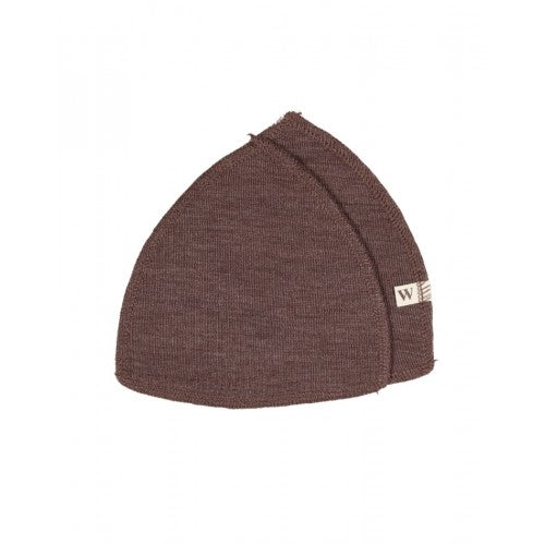 Wool Studio trekantede ammeindlæg i økologisk merino uld, Plum Melange, str. M