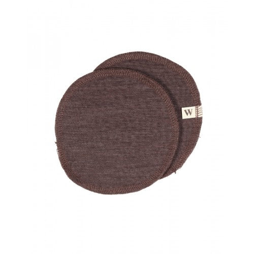 Wool Studio runde ammeindlæg i økologisk merino uld, størrelse M, plum melange