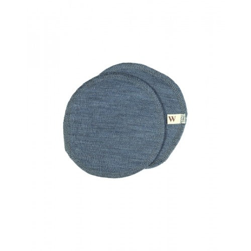 Wool Studio runde ammeindlæg i merino uld, Blue Melange, størrelse S