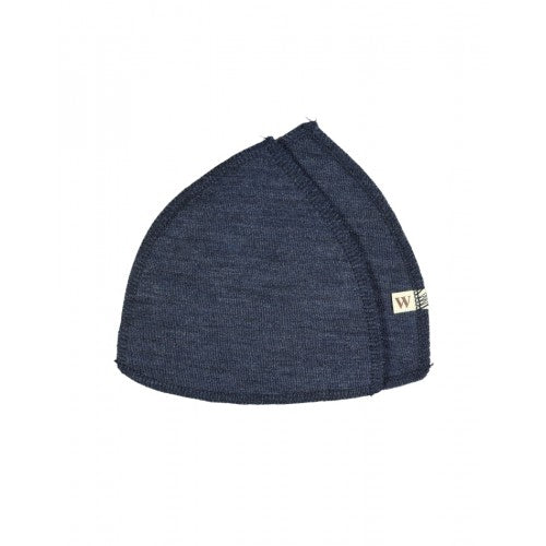 Trekantede ammeindlæg i økologisk merino uld fra Wool Studio, navy-blue, str. M