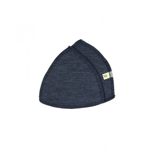 Trekantede ammeindlæg i økologisk merino uld fra Wool Studio i navy-blue, størrelse S