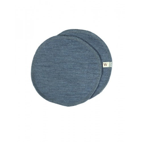 Wool Studio runde ammeindlæg i merino uld, Blue Melange, størrelse M