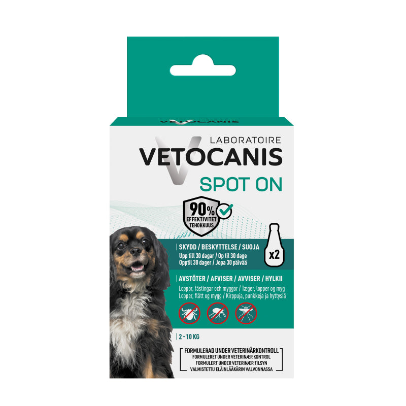 Vetocanis Anti-parasit Spot on til hund på 2-10 kg