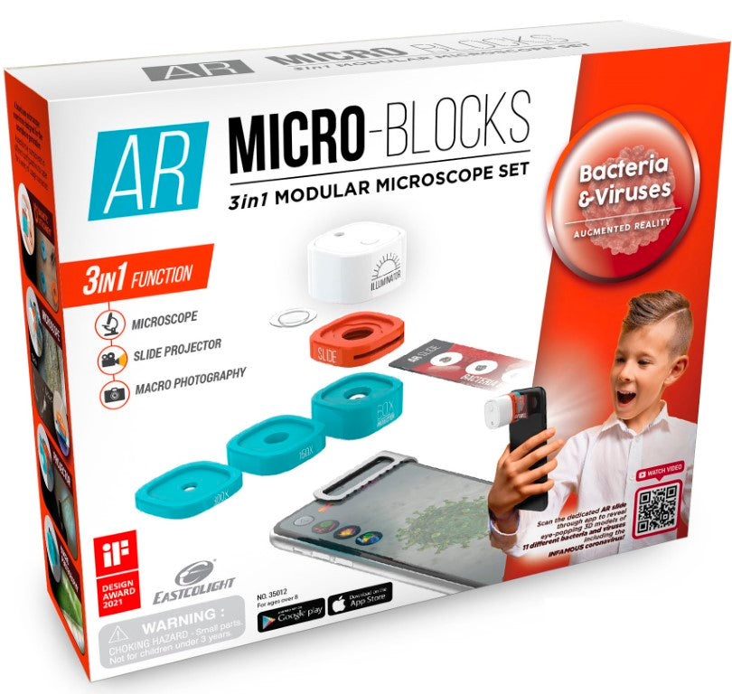 Se AR Micro-Blocks 3i1 modulært mikroskop sæt til mobilen - bakterier og vira ✔ Kæmpe udvalg i Eastcolight - Køb online på udsalg og tilbud lige nu ✔ Billig fragt og hurtig levering - Varenummer: MMAction-13332 og 4893669350120 på lager - Udsalg på Mikroskoper til Børn Spar stort – op til 71% - Eksklusivt udsalg på over 2.739 mærker