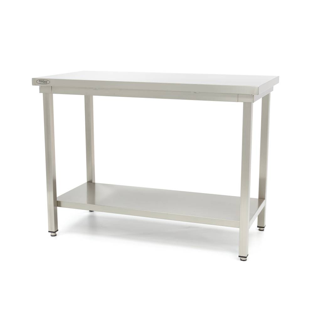 Maxima arbejdsbord Deluxe i rustfrit stål, 100 x 60 cm
