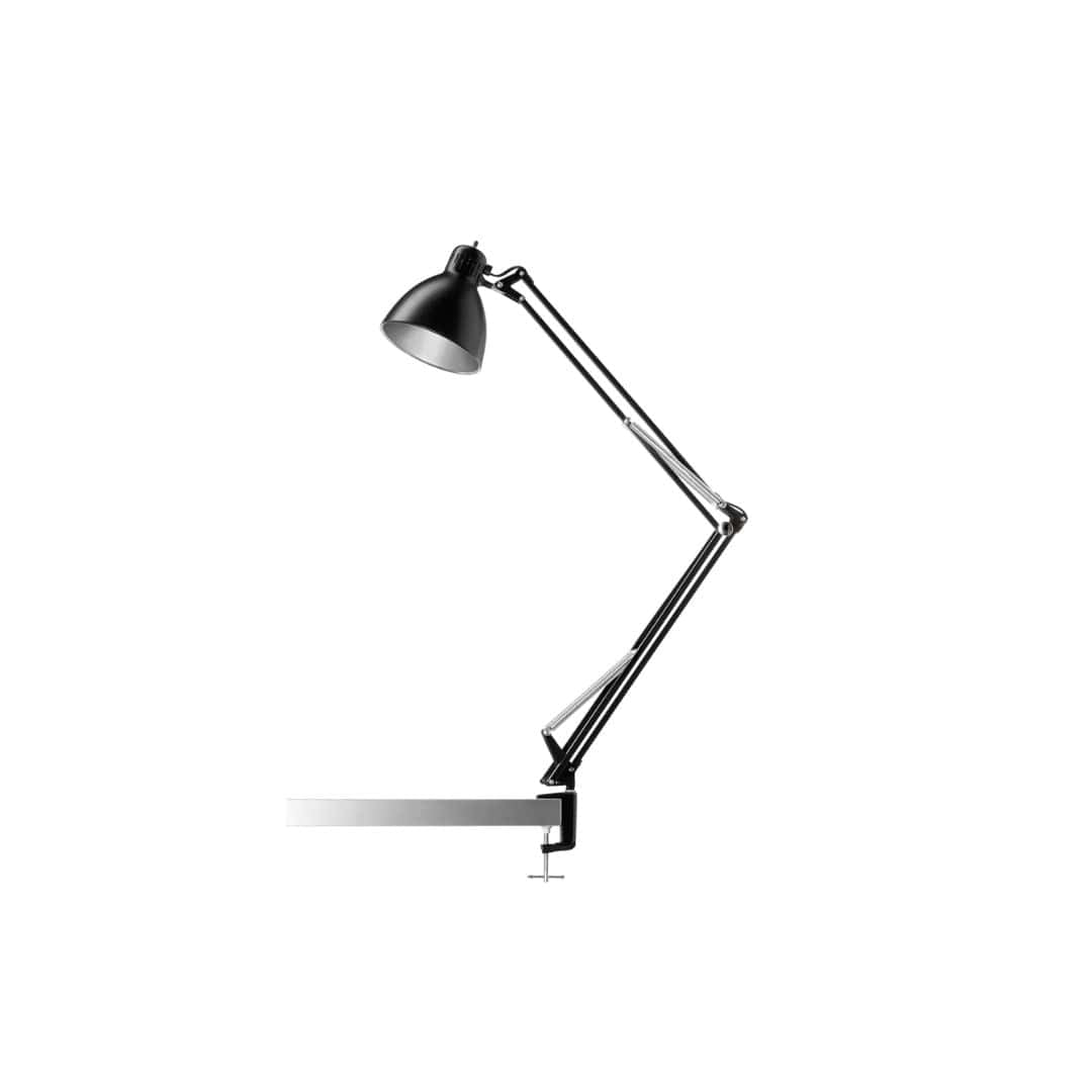 Mat sort Archi T1 Junior bordlampe med klemme fra Nordic Living
