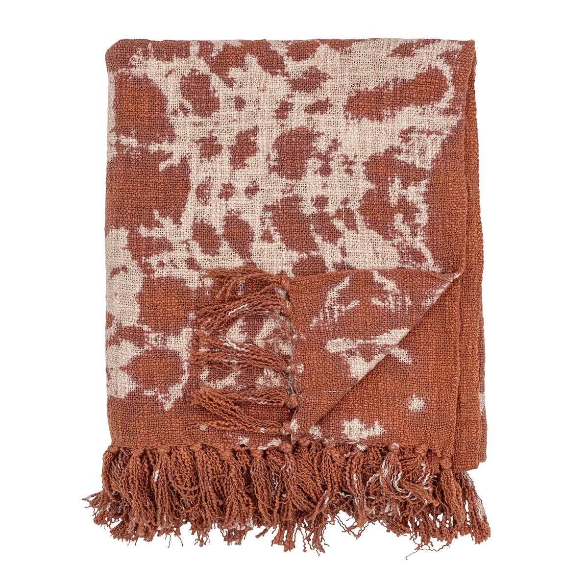Giuseppa plaid fra Creative Collection i brun bomuld med tie dye-mønster