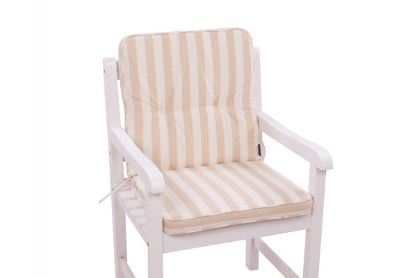Se Aston Lav Ryg Beige-Hvid stribet ❤ Lav fragtpris og hurtig levering - Varenummer: Havemøbelland-DK33v567 og barcode / Ean: 5708155609202 på lager - Udsalg på HYNDER - Hynder til stole m/lav ryg Spar helt op til 57% - Over 2.739 kendte brands på udsalg