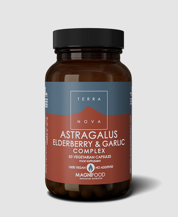 Pakning med TerraNova Astragalus, Elderberry & Garlic Complex, 50 kapsler