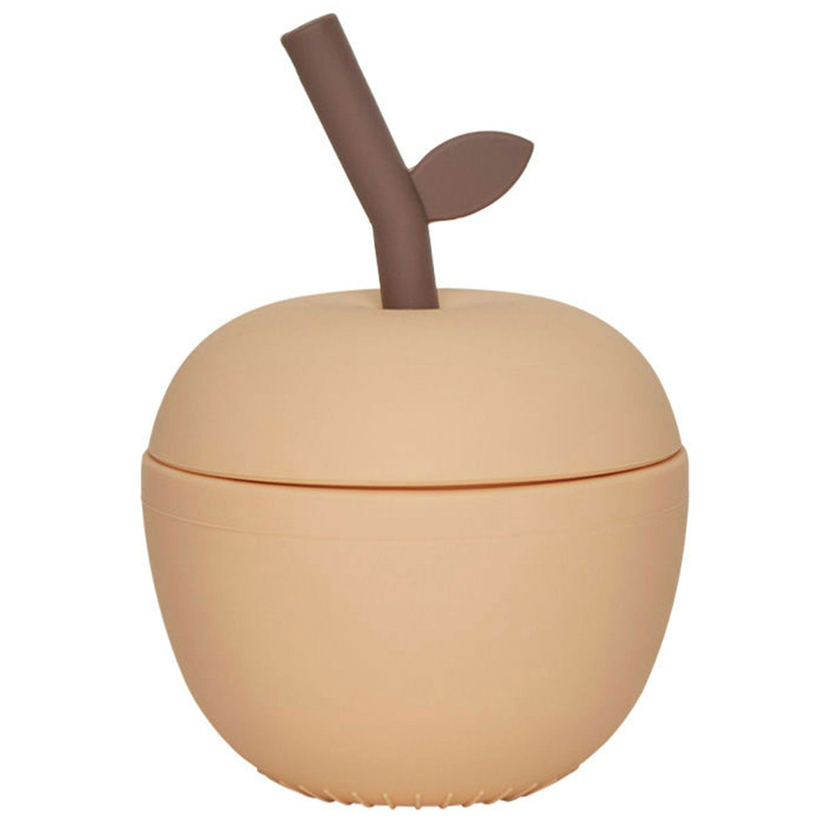 OYOY Mini Apple børnekrus i peach lavet af silikone
