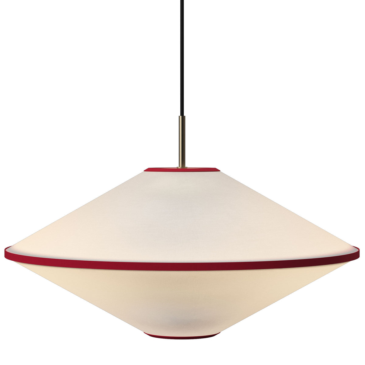 Edgeform Tafta pendellampe på 52 cm i rød og offwhite