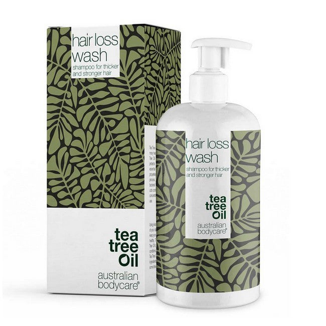Flaske med Australian BodyCare Tea Tree Oil Hair Loss Wash hårvask, 500 ml