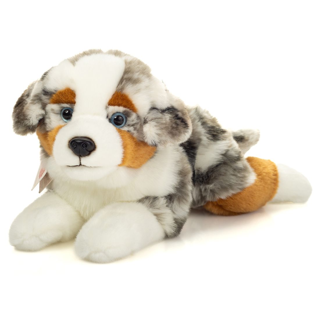 Liggende bamsehund i form af en australsk hyrdehund, 40 cm, fra Teddy Hermann