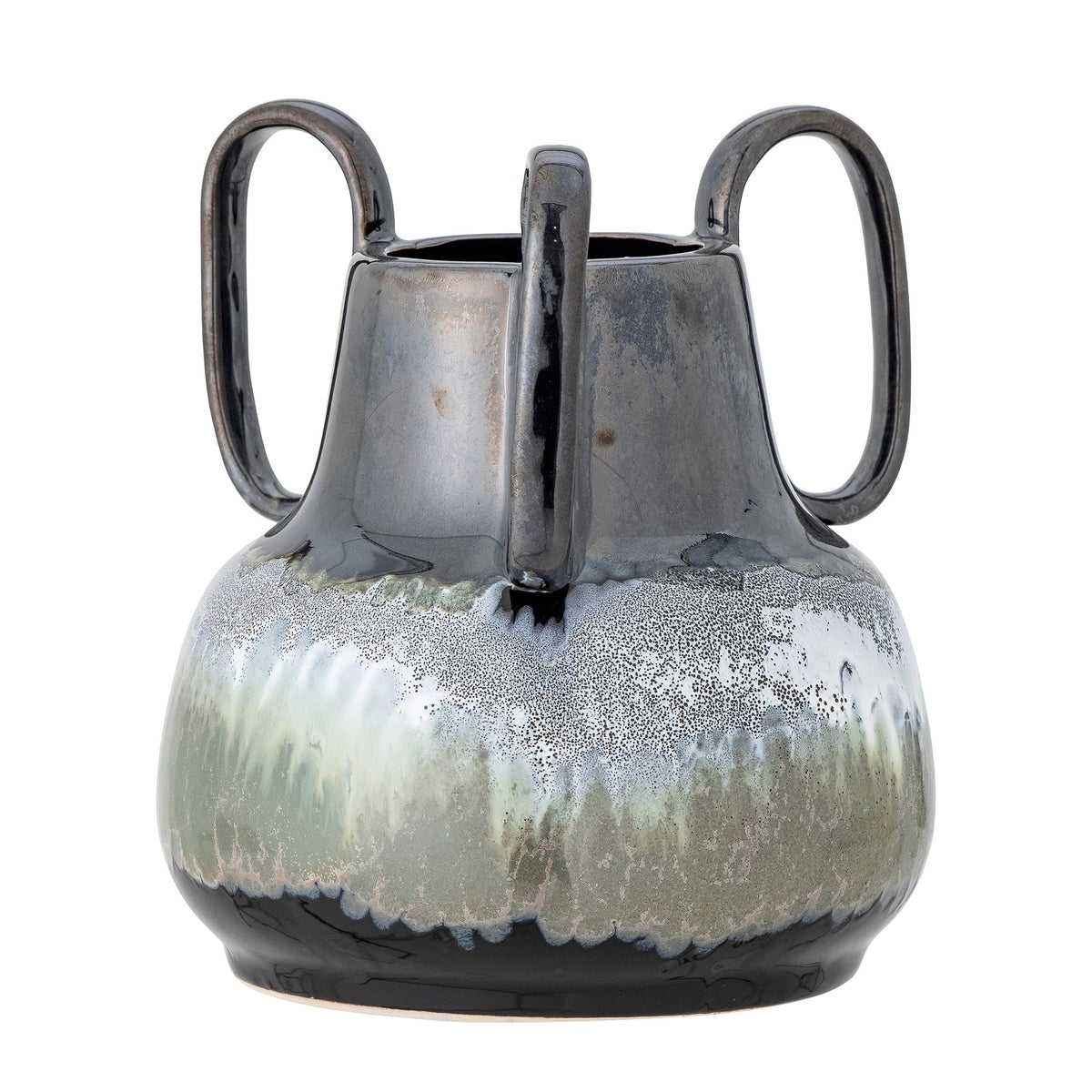 Sort Selim vase i stentøj fra Creative Collection med tre lodrette hanke