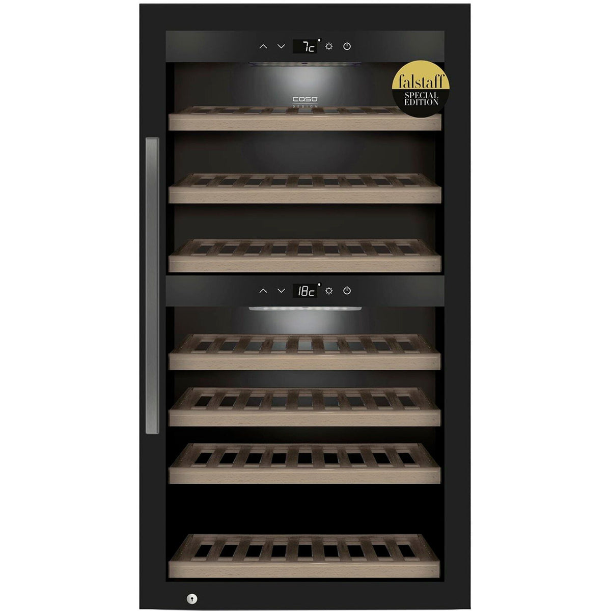 Caso WineExclusive 66 Smart Falstaff Edition vinkøleskab med to temperaturzoner