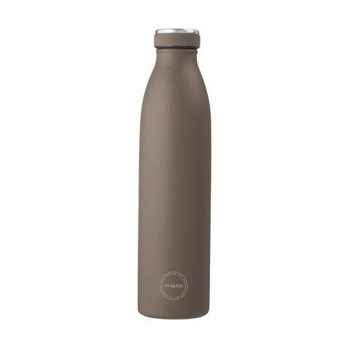 Aya&ida drikkeflaske i rustfrit stål med låg, 1000 ml, farven Driftwood
