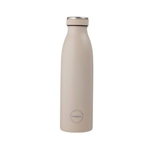 Aya&Ida drikkeflaske i rustfrit stål med låg i cream beige, 500 ml