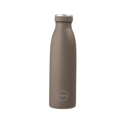 Aya&ida drikkeflaske med låg i rustfrit stål, 500 ml, farven Driftwood
