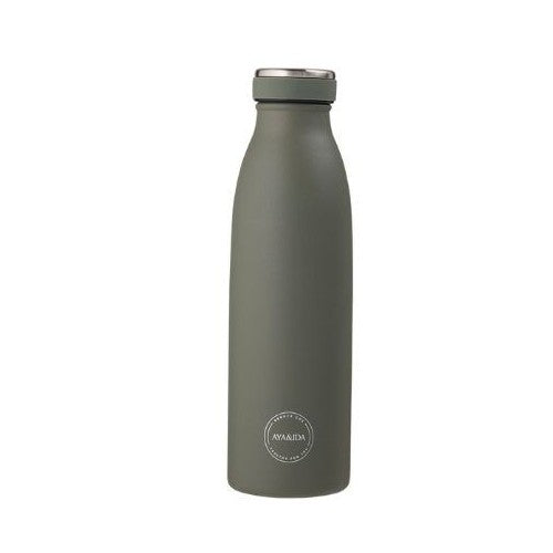 Grøn Aya&Ida drikkeflaske i rustfrit stål med låg, 500 ml, Tropical Green