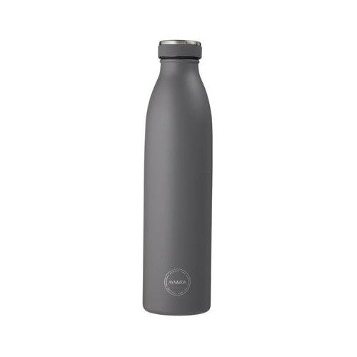 Aya&ida drikkeflaske i rustfrit stål med låg i farven dark grey