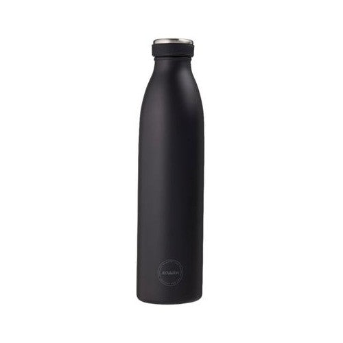 Aya&Ida drikkeflaske i rustfrit stål med låg i farven Matte Black, 750 ml